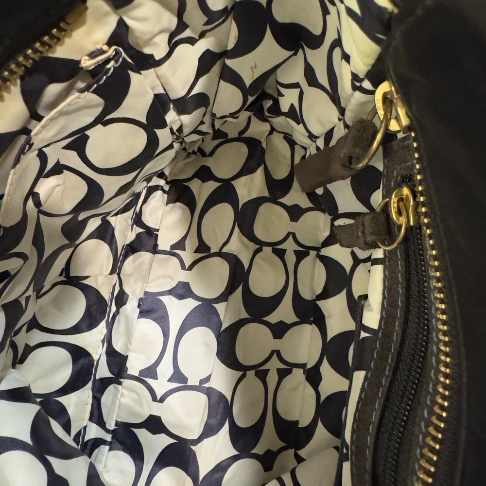 Coach Small Bag = Black Satin with blue tags - Picture 5 of 13